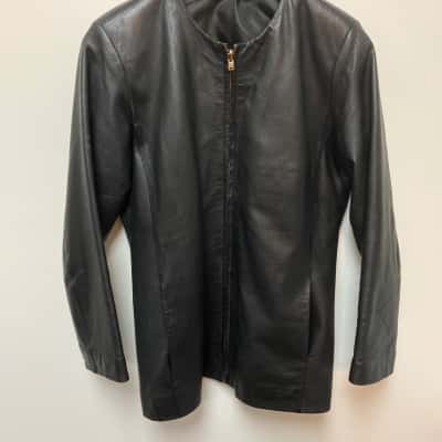  Womens  Size M / S Leather Jacket Black  