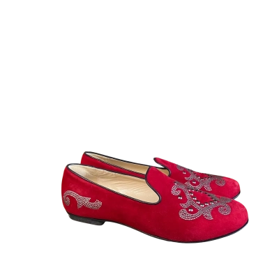  Women's Bottega Dell Artigiano  (Size B40) Red Suede Shoes 