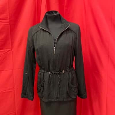 Jeanswest Womens  Size 10 Black Waist Tied Jacket