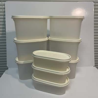 TUPPERWARE - 18pc Oval Storage beige - (1000/500ml) 