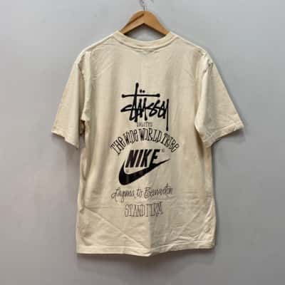 Nike / Stussy Mens  Size XL Short Sleeve T-shirt (Back is shown)Natural 