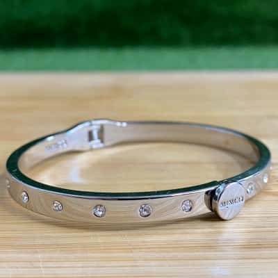 Mimco Silver-Tone Diamante Bangle