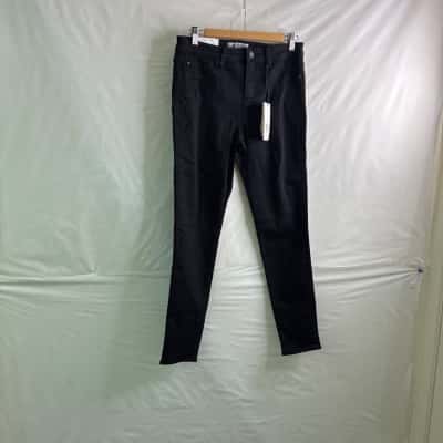 Jeanswest Womens Size 10 Mid Rise Embroidered Skinny Jeans Black BNWT 