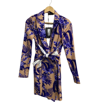 Pretty Little Thing Womens  Size 6 Nude Floral Wrap Blazer Dress BNWT
