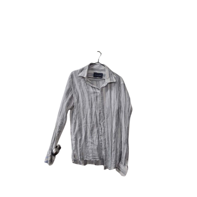 David Men's Size L Long Sleeve Shirt Blue / Grey / Off White 