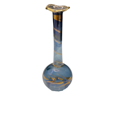 Egyptian hand blown glass perfume bottle without stopper - pale blue 