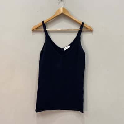 Scanlan Theodore Womens  Size M Ribbed stretch Tank Top Black  
