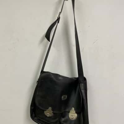"Giovanni" Mens Black Cross Body Bag Messenger Bag With Locks