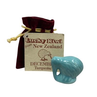 REDUCED!! Lucky Kiwi From New Zealand December Turquoise Hand Crafted Ceramic 
