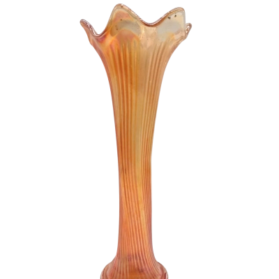 A NORTHWOOD MARIGOLD CARNIVAL GLASS FINECRIB BUD VASE