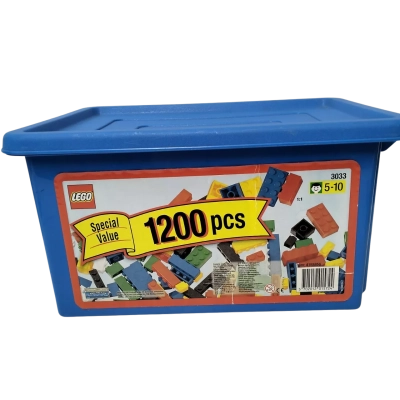 LEGO #3033.  Basic Special Value 1200 PC's with container.