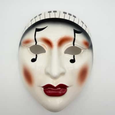 Vintage 1970s-1980s, Musical Piano Ceramic Wall Mask 