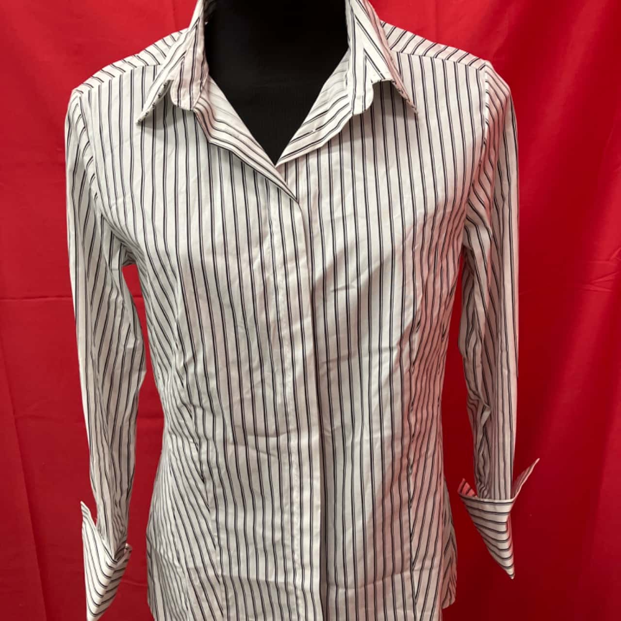 Stg Women's White Black Button Up Top Size Large by Stg main image 0