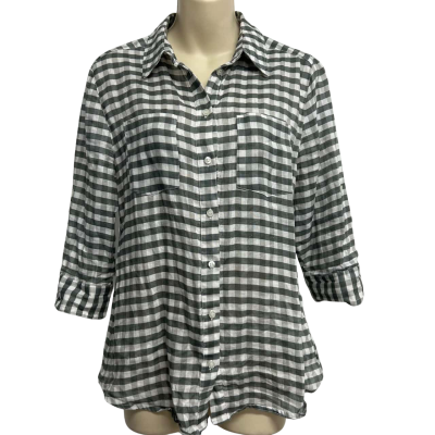David Lawrence Womens Size 10 Green Checked Shirt  