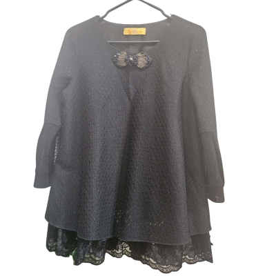 Babajo - Womens - Size L / M - Long Sleeve Top - Black  