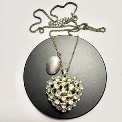 Steampunk Style Costume Jewellery Necklace with Heart & Locker