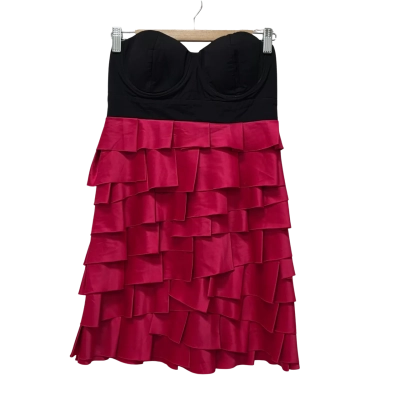 Lipsy Womens  Size 10 Cocktail Dress / Formal Dress / Mini Dress / Strapless Dress Black  / Pink  