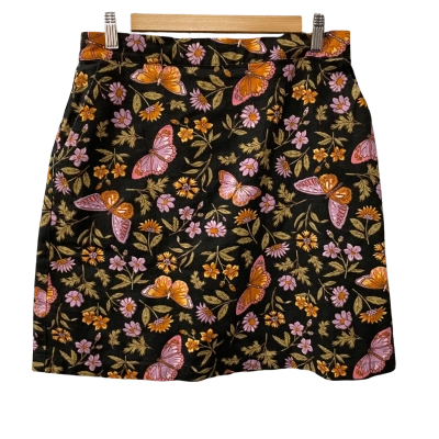 Princess Highway Womens  Size 10 A-Line Skirt Black  / Floral 