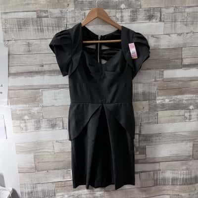 BNWT Lipsy London Black Pleated Dress - Size 8 