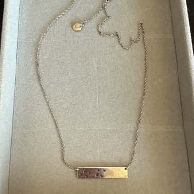 Womens silver necklace with bar and star detailed pendant (s)