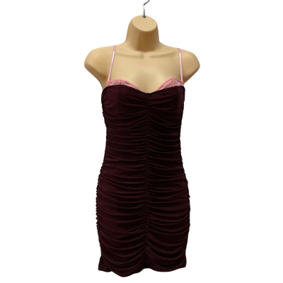 White Fox   Size 12 / M Taking Lead Mini /Bodycon Dress Burgundy 