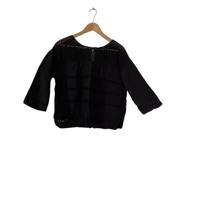 Seafolly Womens  Size 12 / M 3/4 Sleeve Top Black  