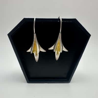  Womens Stamped 925 Sterling Silver Honeysuckle Drop Earrings - 4.6g