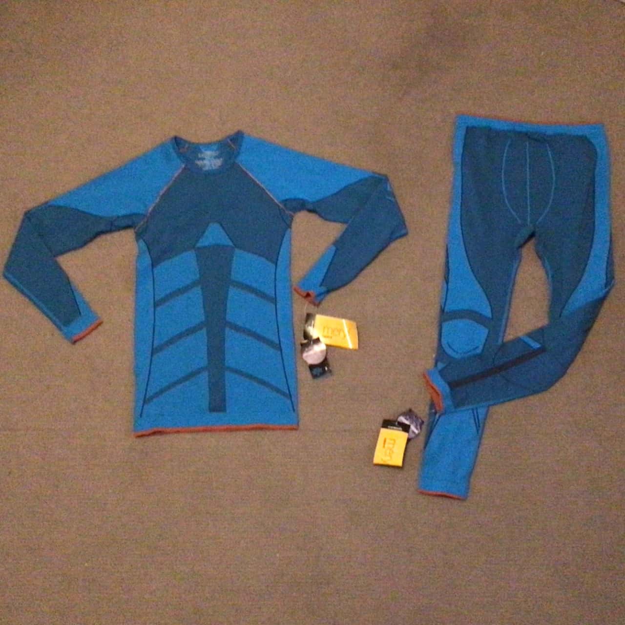 Bnwt Mens Crane 2 Pce Snow Extreme Thermal Underwear Size S M Blue Black