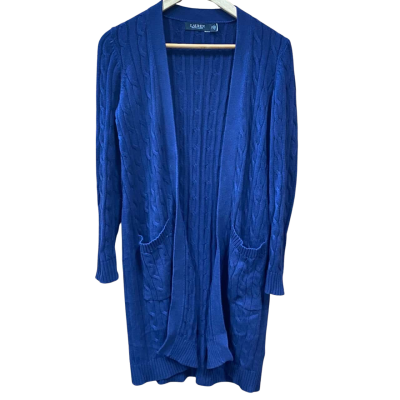 Ralph Lauren Navy Cable Knit Cardigan Size S