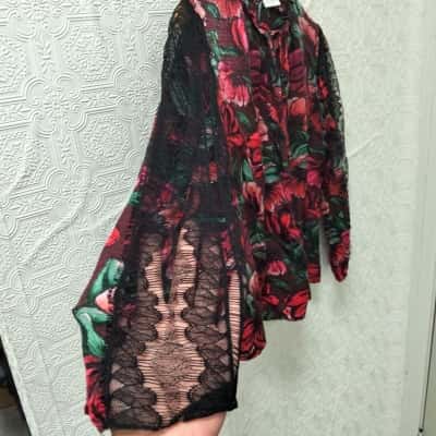 Sandro Womens Floral Long Sleeve Top VGUC