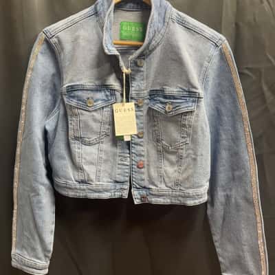 Guess Womens Size M Piatta Crop Denim Jacket