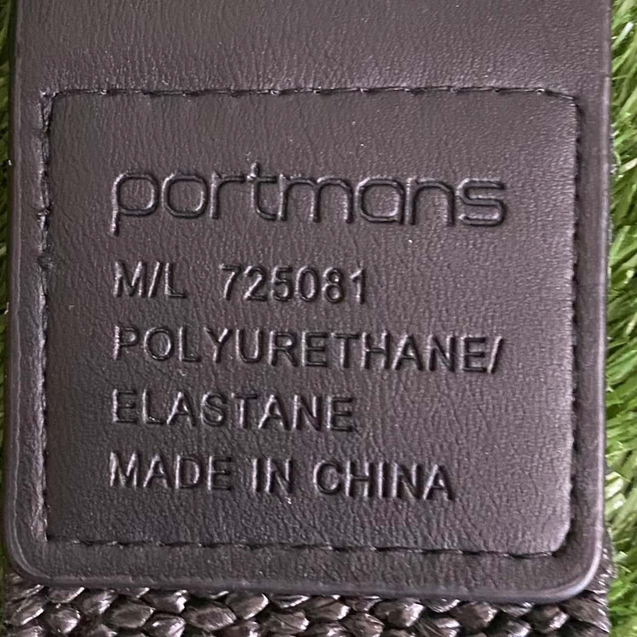 Portmans Black Woven CircleBuckle Belt Size M/L