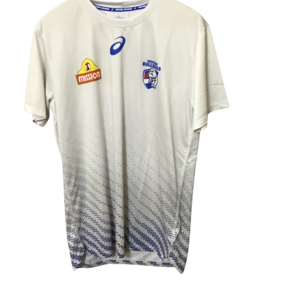Asics Mens  Size L BULLDOGS Short Sleeve T-shirt White 