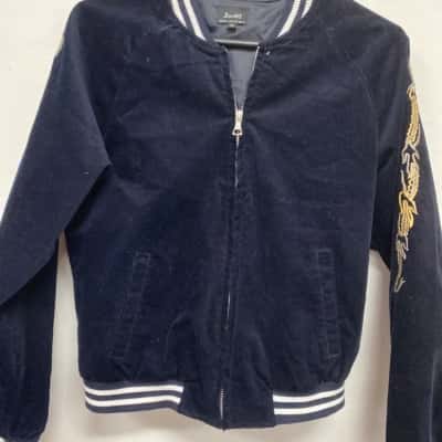 Japan Womens  Size 6 Bomber Jacket Black  / White 