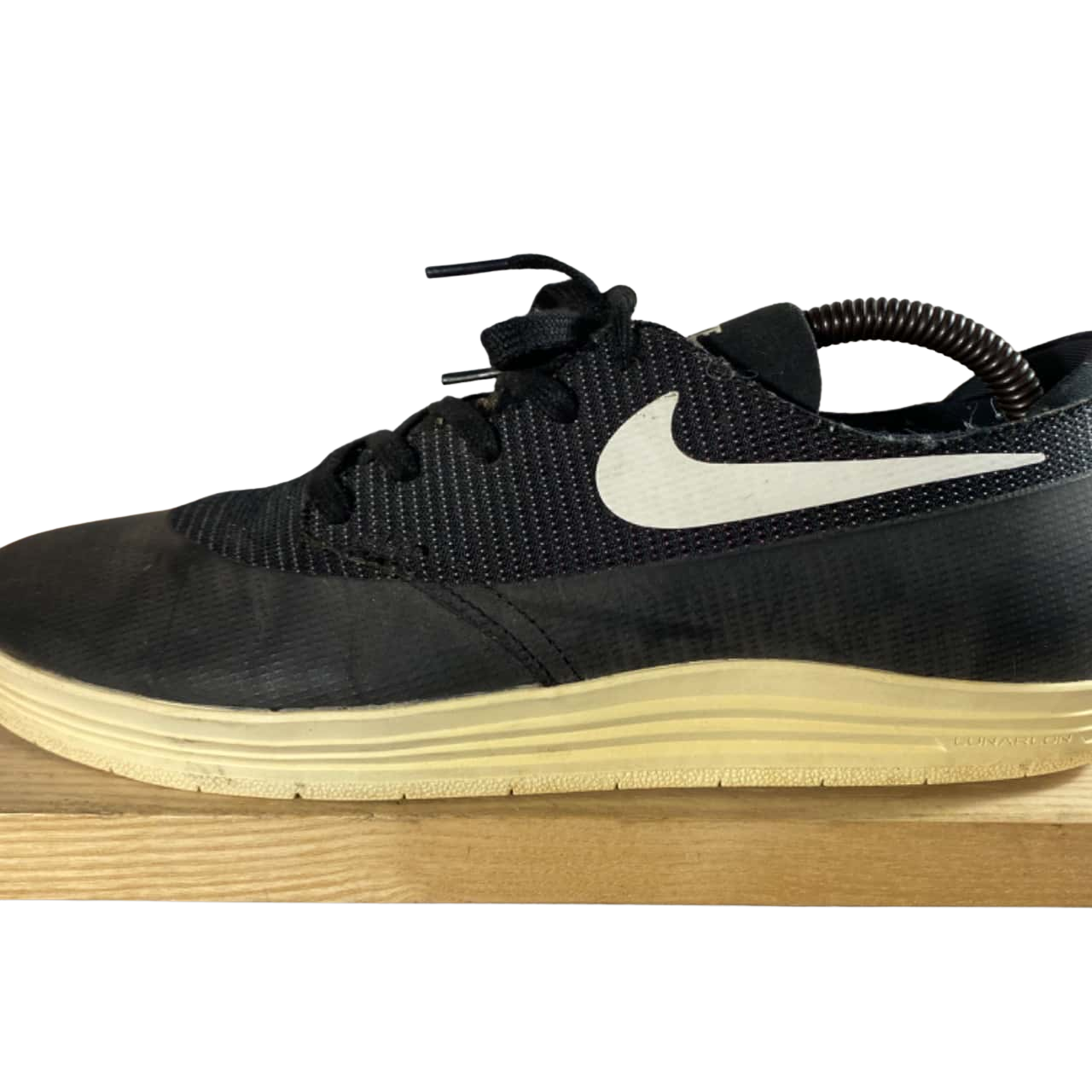 Nike SB Mens Lunarlon Skate Shoes Size 8 / 9 Black/ Pattern / White