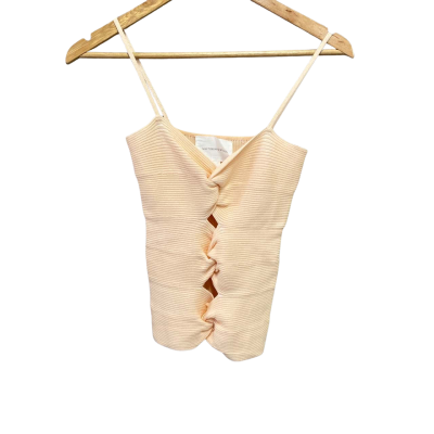 Viktoria & Woods Womens  Size 8 Shoestring Strap Top Peach 