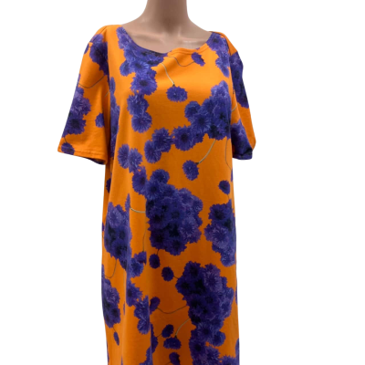 Gorman Womens  Size 14 Floral Dress / Short Sleeve Dress  Blue / Floral / Orange 