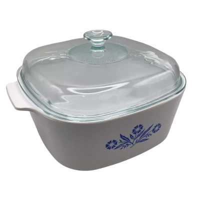 Corning Ware “Cornflower” 4 litre Casserole with Pyrex glass lid, Made in France (BRICA Shelf)