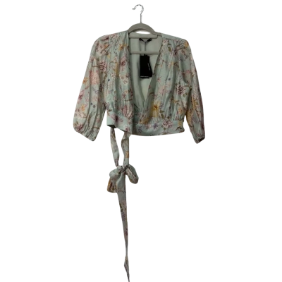 BNWT Portmans Womens Pastel Green Floral Long Sleeve Blouse Size 10 rrp$99.95