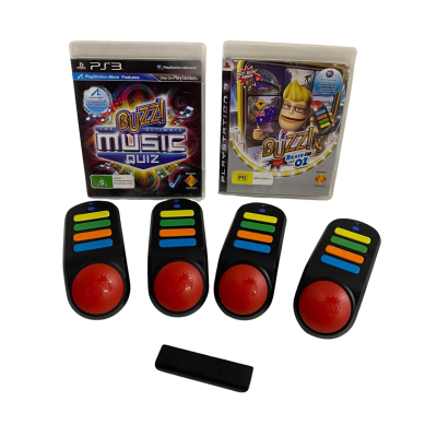 Buzz! & PS3 Buzz Brains Of Oz & Buzz The Ultimate Music Quiz Games 