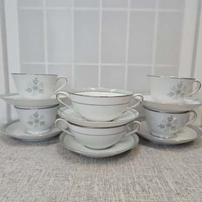 Noritake 'Lucille' Set Of 6 Cups & Saucers 