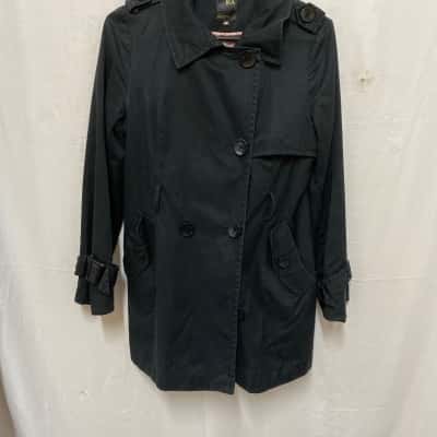  Womens  Size 40 Trench Coat Black  