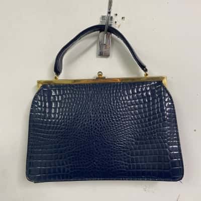  Womens Clutch / Handbag Navy Blue retro