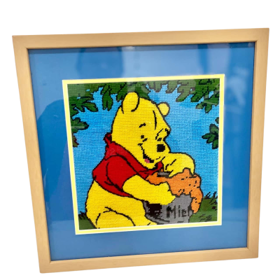 Winnie Pooh Tapestry Framed behind Glass