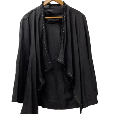 Husk Women's Size L Black Linen Jacket