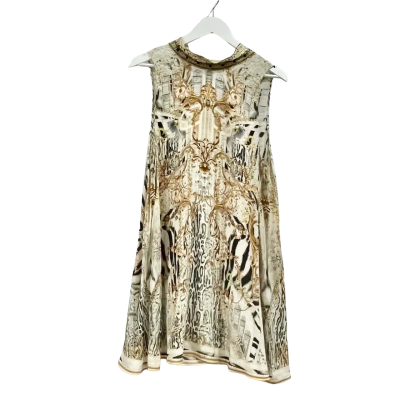 BNWT Camillia SILK  Back Tie Neck Mini Dress Size XL “ Gates of Glory” RRP $649.00