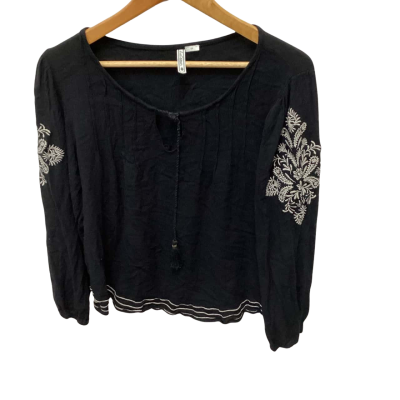 Lee Cooper Womens  Size 14 3/4 Sleeve Top Black  (d)