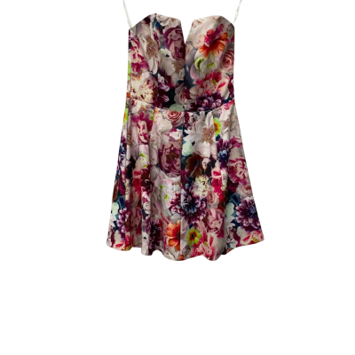 SHILLA THE LABEL Womens  Size S Cocktail Dress / Floral Dress / Mini Dress / Party Dress / Sleeveless Dress  Floral / Pink  