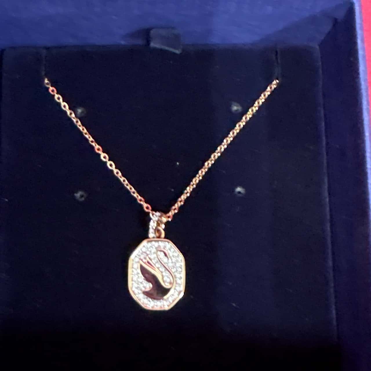 Swarovski Women's Signum Swan Rose Gold Tone Octagon Pendant Necklace (s)