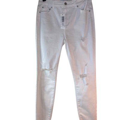 D-Luxe Womens  Size 14 Distressed Jeans White 